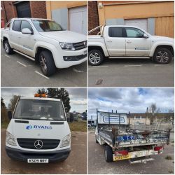 VW Amarok Highline 2.0 TDI 180 4 Motion Double Cab Auto Pick Up (2015) & Mercedes Sprinter 311 CDI Double Cab LWB 3.5 Ton Tipper (2009)