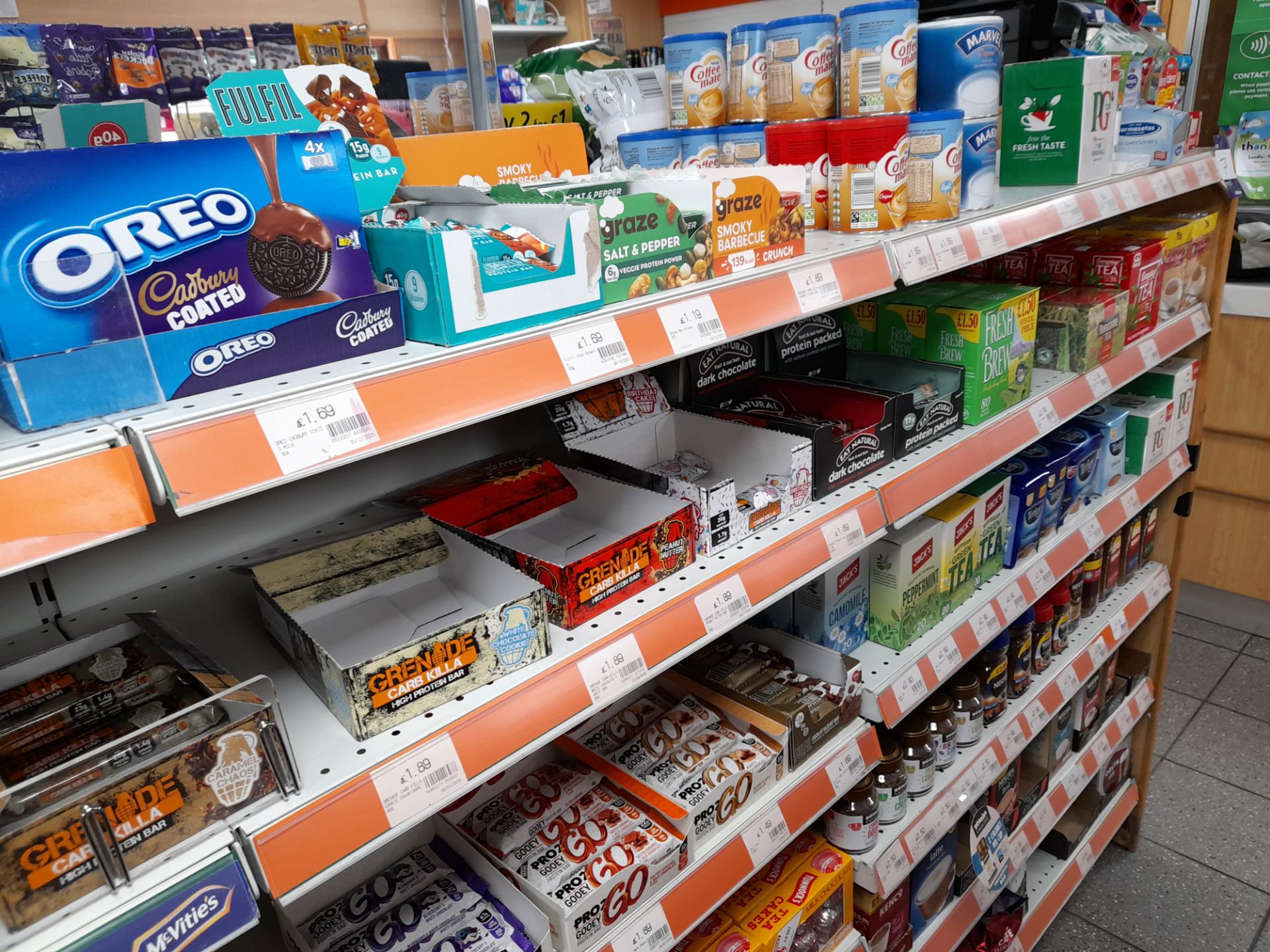 Contents to double sided shop display to include assortment of biscuits, tea bags, coffee, cakes, - Image 6 of 18