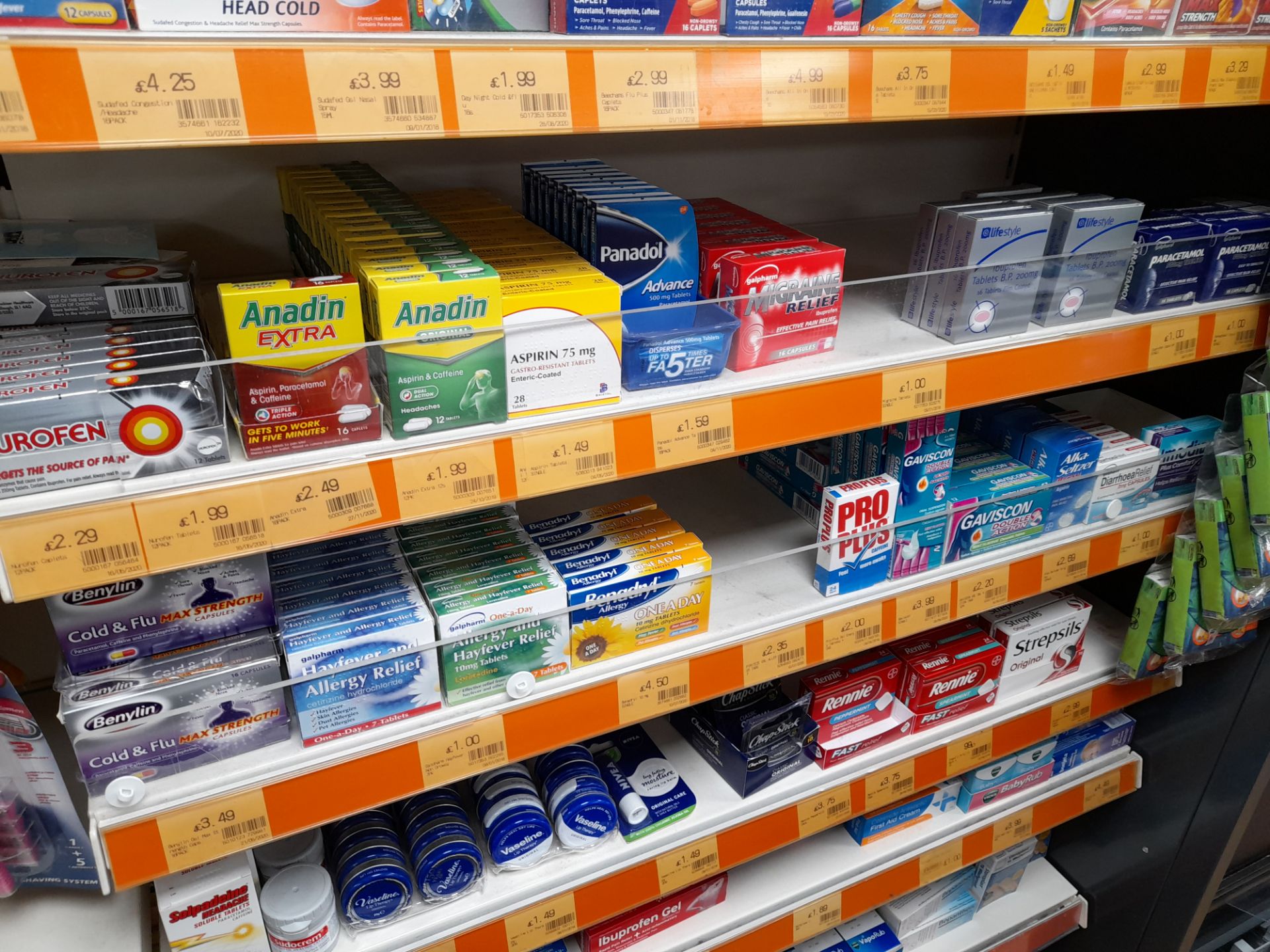 Assortment of medical stock to shelf, to include various medicines, tablets etc - Image 3 of 5