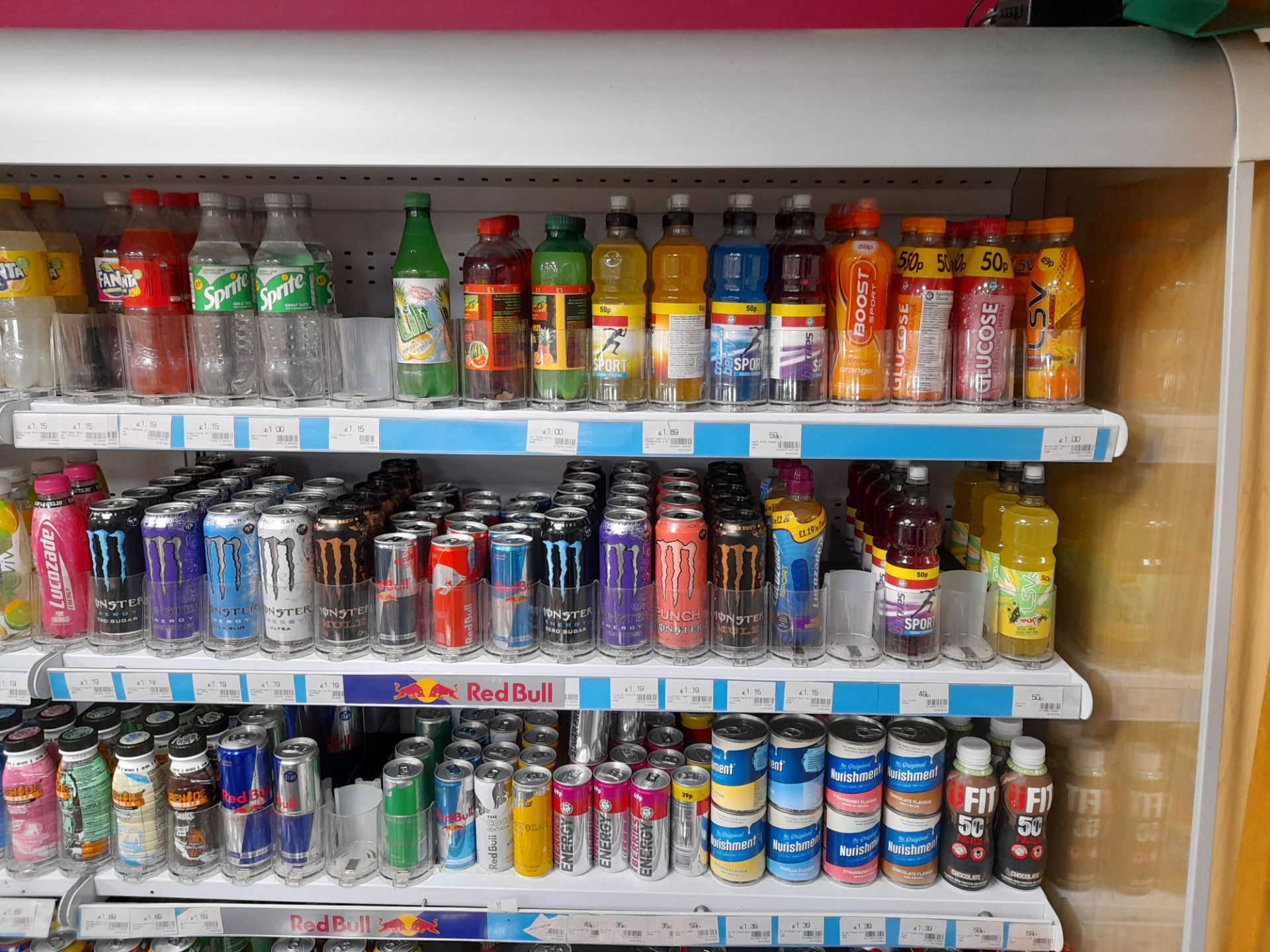 Large quantity of assorted soft drinks stock (cans and bottles) to 2 x refrigerators, and 3 x bays - Image 2 of 15