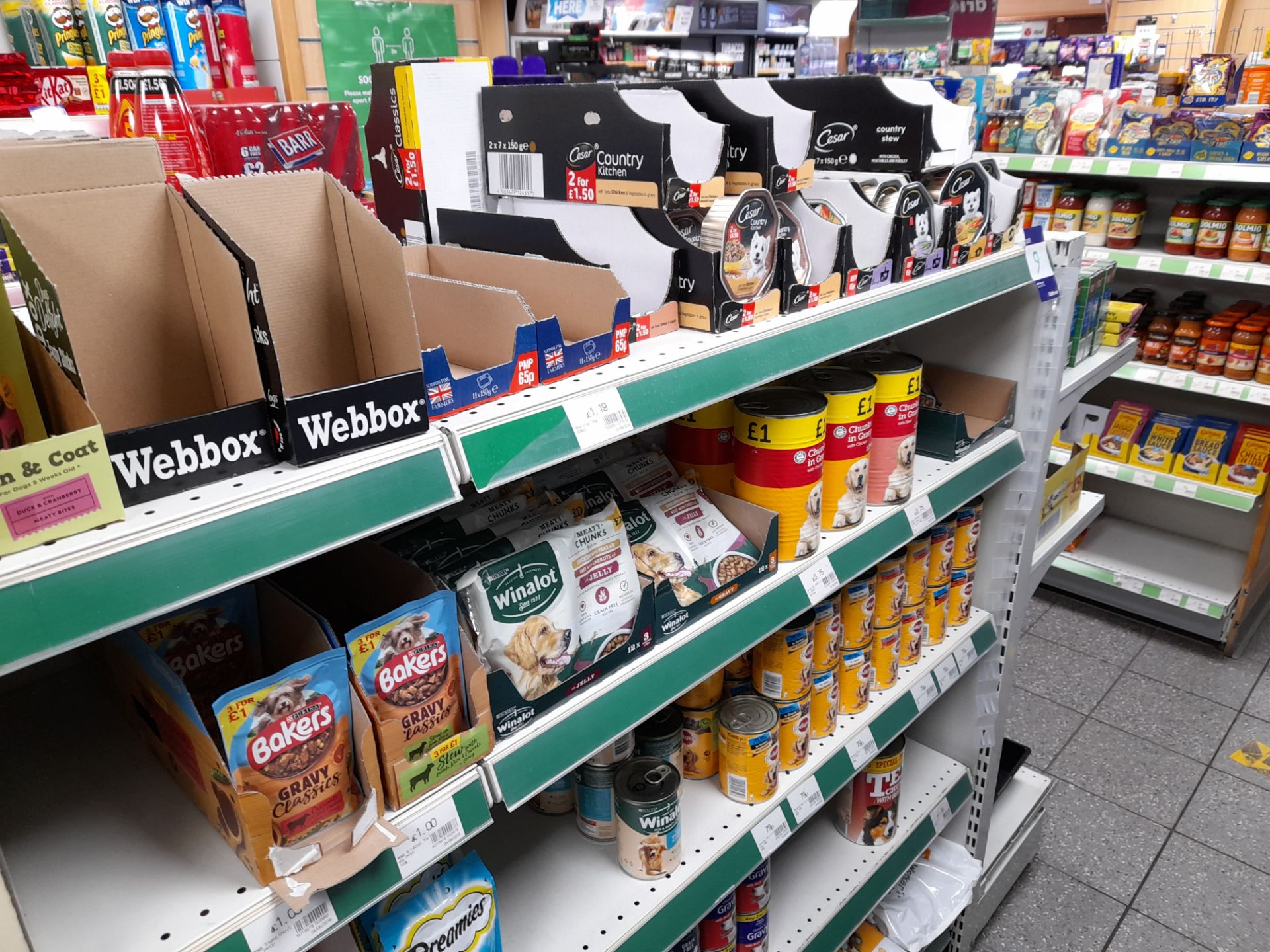 Quantity of assorted pet products to 3 x bays of shop display racking (racking not included) - Image 4 of 13