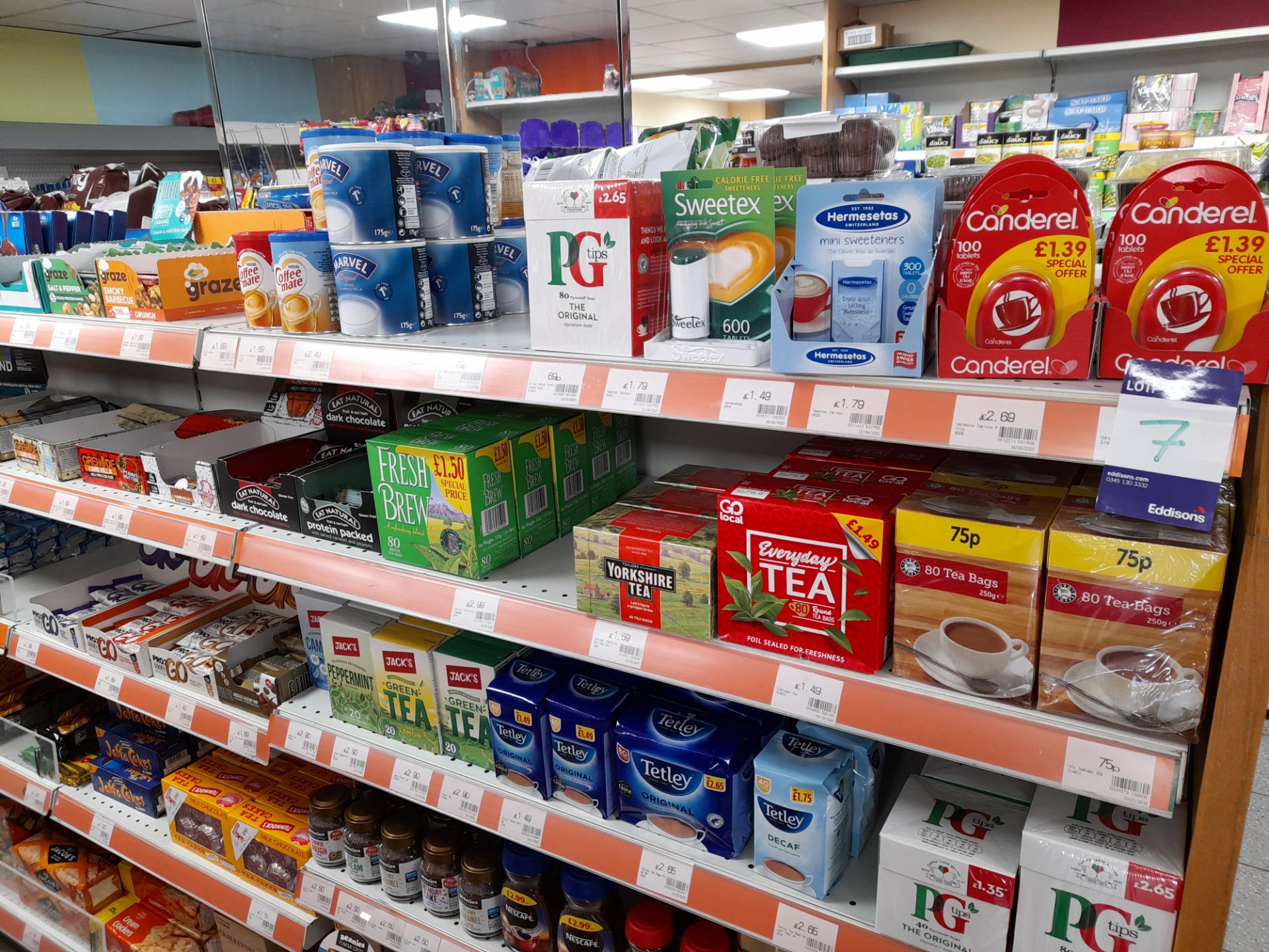 Contents to double sided shop display to include assortment of biscuits, tea bags, coffee, cakes, - Image 8 of 18