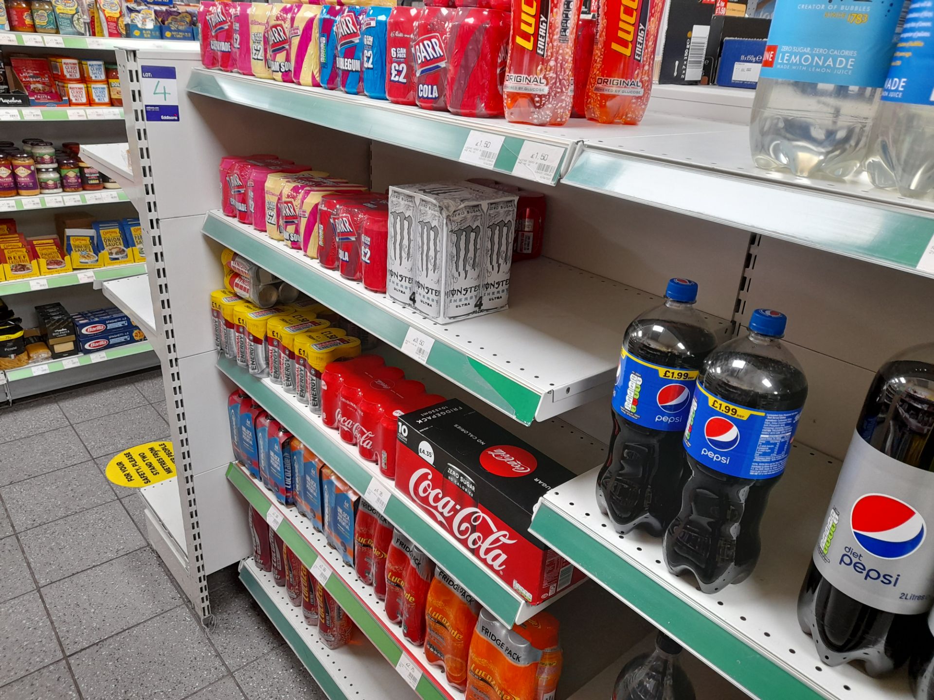 Large quantity of assorted soft drinks stock (cans and bottles) to 2 x refrigerators, and 3 x bays - Image 10 of 15