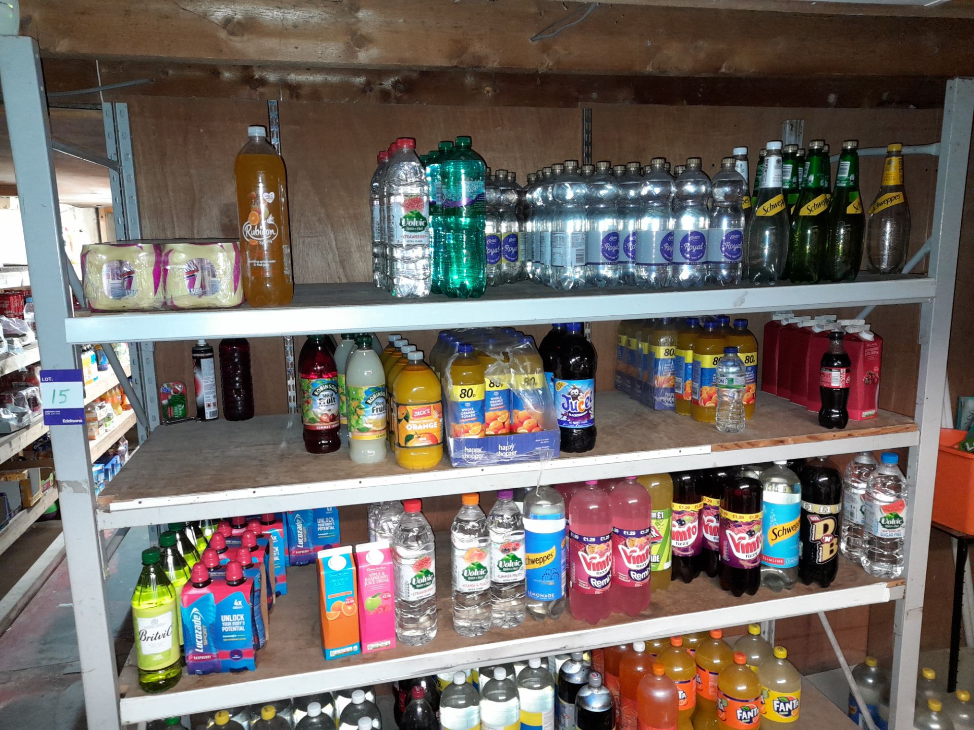 Large quantity of assorted stock to rear stores, to include various soft drinks, tinned food * - Image 7 of 16