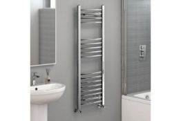 New 1200x400mm - 20mm Tubes - Chrome Curved Rail Ladder Towel Radiator. Nc1200400.Our Nancy