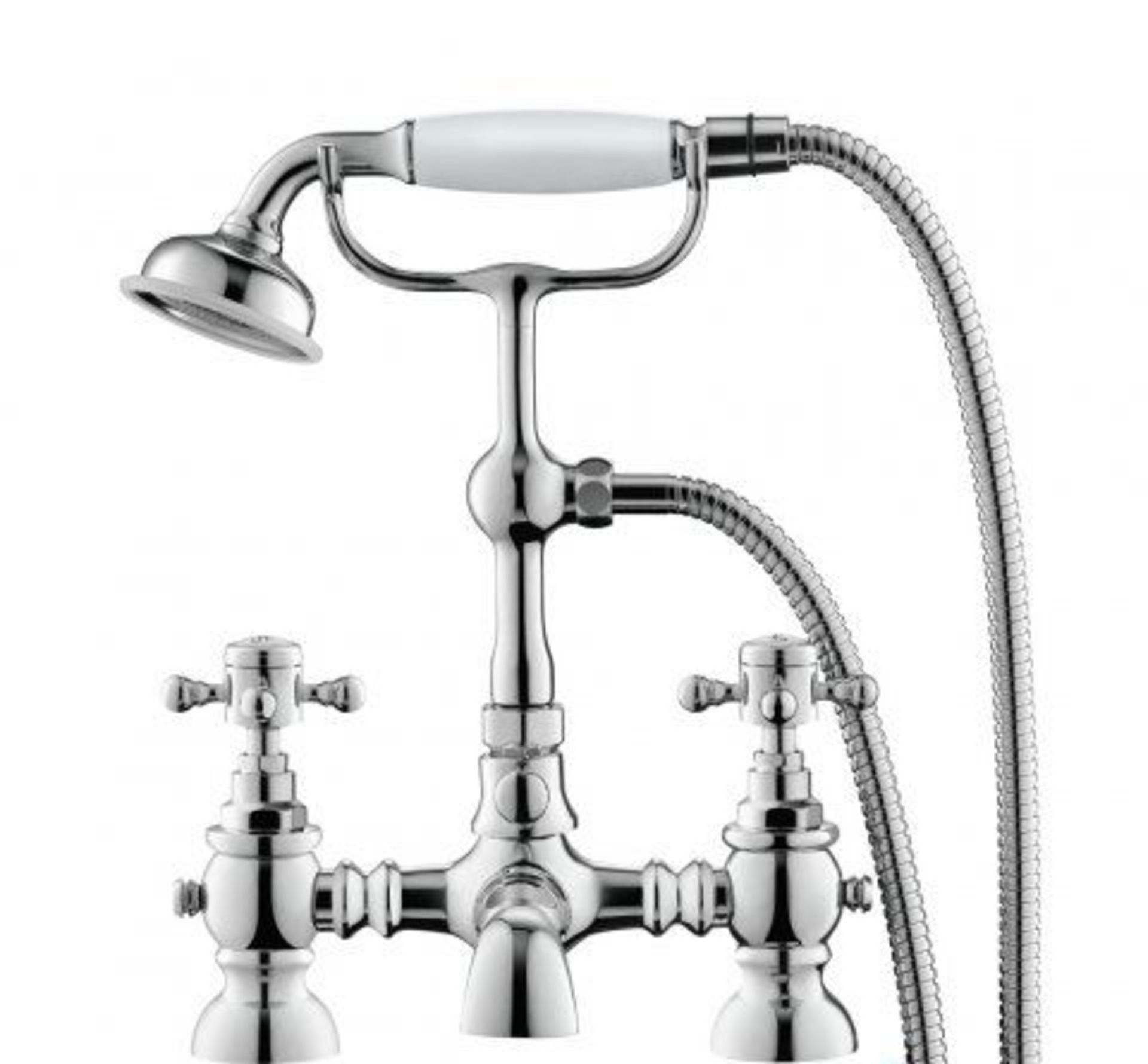 New & Boxed Victoria II Bath Shower Mixer - Traditional Tap With Hand Held. Tb35.Chrome Plated Solid - Image 2 of 2