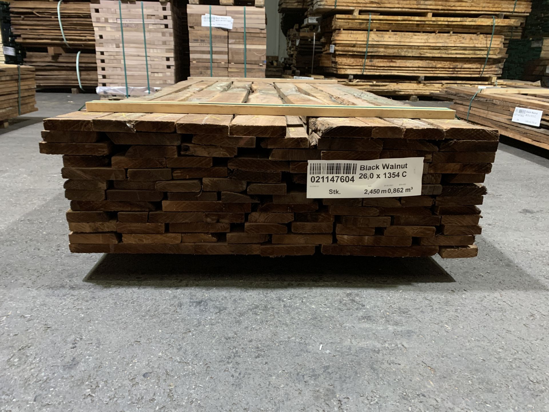 Square edged kiln dried American Black Walnut