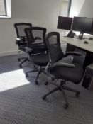 3 Multi Swivel Elbow Chairs, Mesh