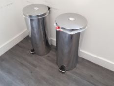 2 Stainless Steel Pedal Bins