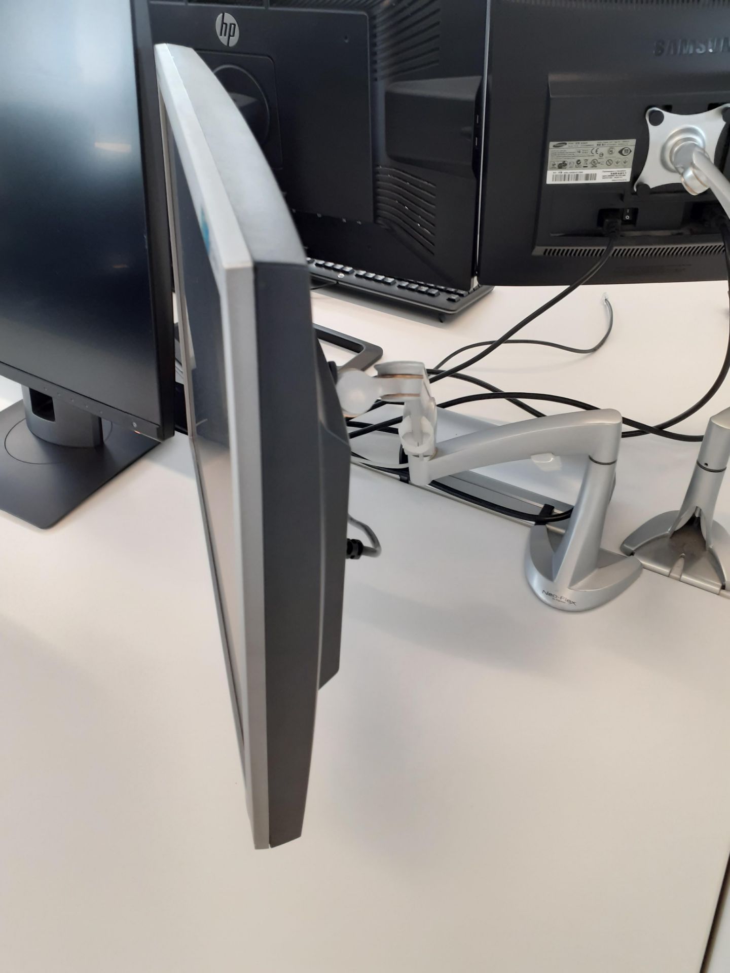 2 Ergotron Neo-Flex Desk Mount Monitor Brackets with 2 x Samsung Syncmaster B1940 Computer - Image 3 of 4