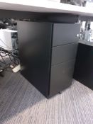 4 Black Melamine Under Desk Pedestals