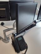 2 Erotron Neo-Flex Desk Mount Monitor Brackets with 2 x Samsung Syncmaster B1940 Computer Monitors