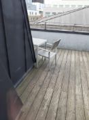 2 Aluminium Framed Garden Tables & 4 Matching Chairs