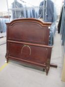 French mahogany bed frame with sides with brass embellishments. (incomplete - slats missing)