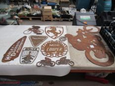 Qty of motor themed stencils/signs