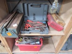 Qty of various hand tools to 2 Shelves