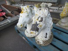 Pair of Horse Heads garden ornaments