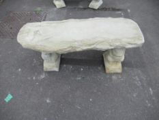 Timber Seat - large straight timber seat on squirrel plinths