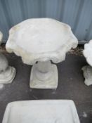 Gothic Bird Bath with hexagonal top