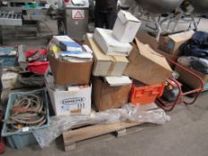 Pallet of vehicle spares including air filters, rear view mirrors etc.