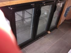 3 Door bottle fridge – (Located 7A Castle Street, Edinburgh EH2 3AH. Collection By Appointment