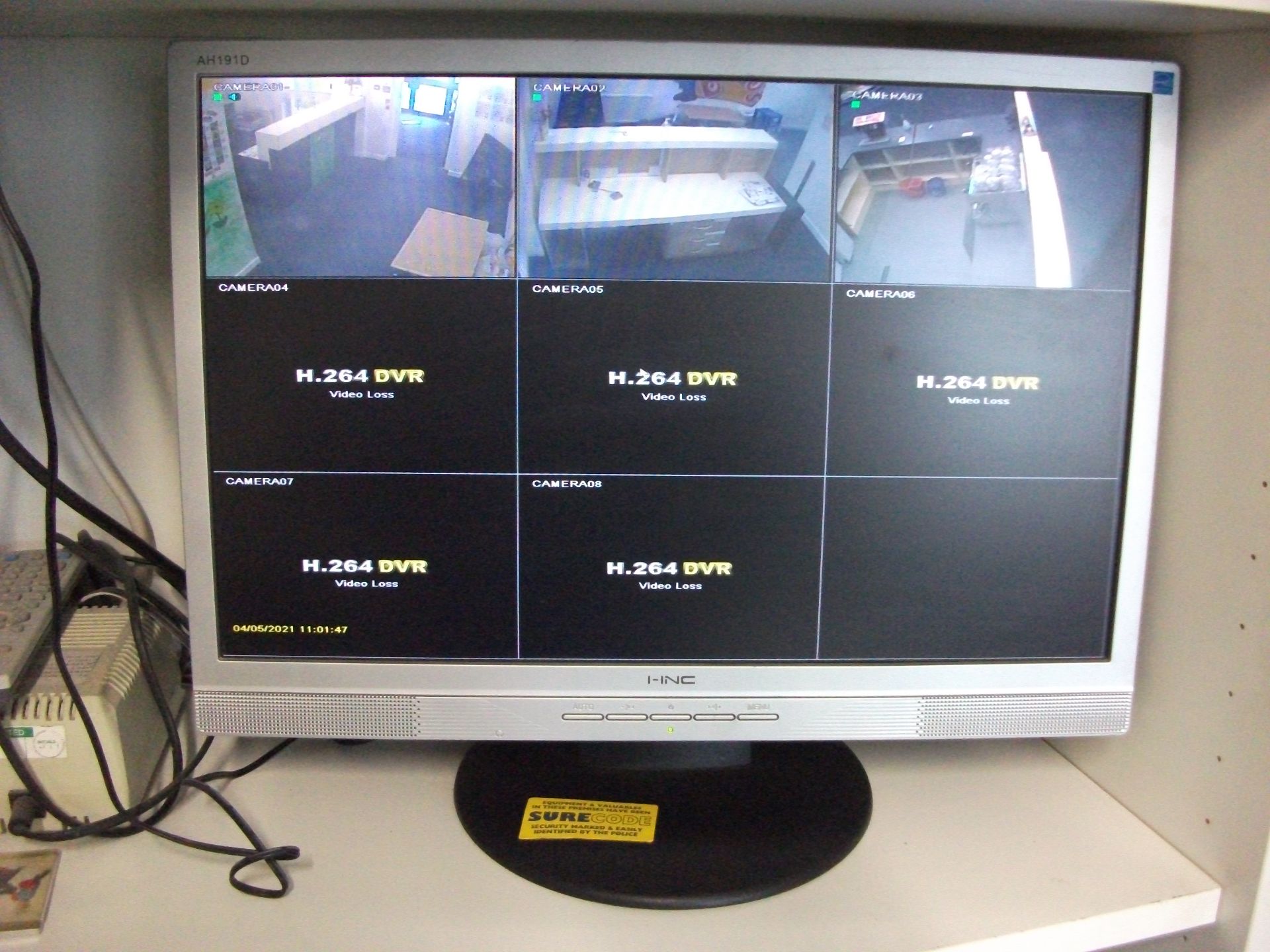 CCTV DVR, 8CH with 3 Cameras & HNC Monitor (Intern