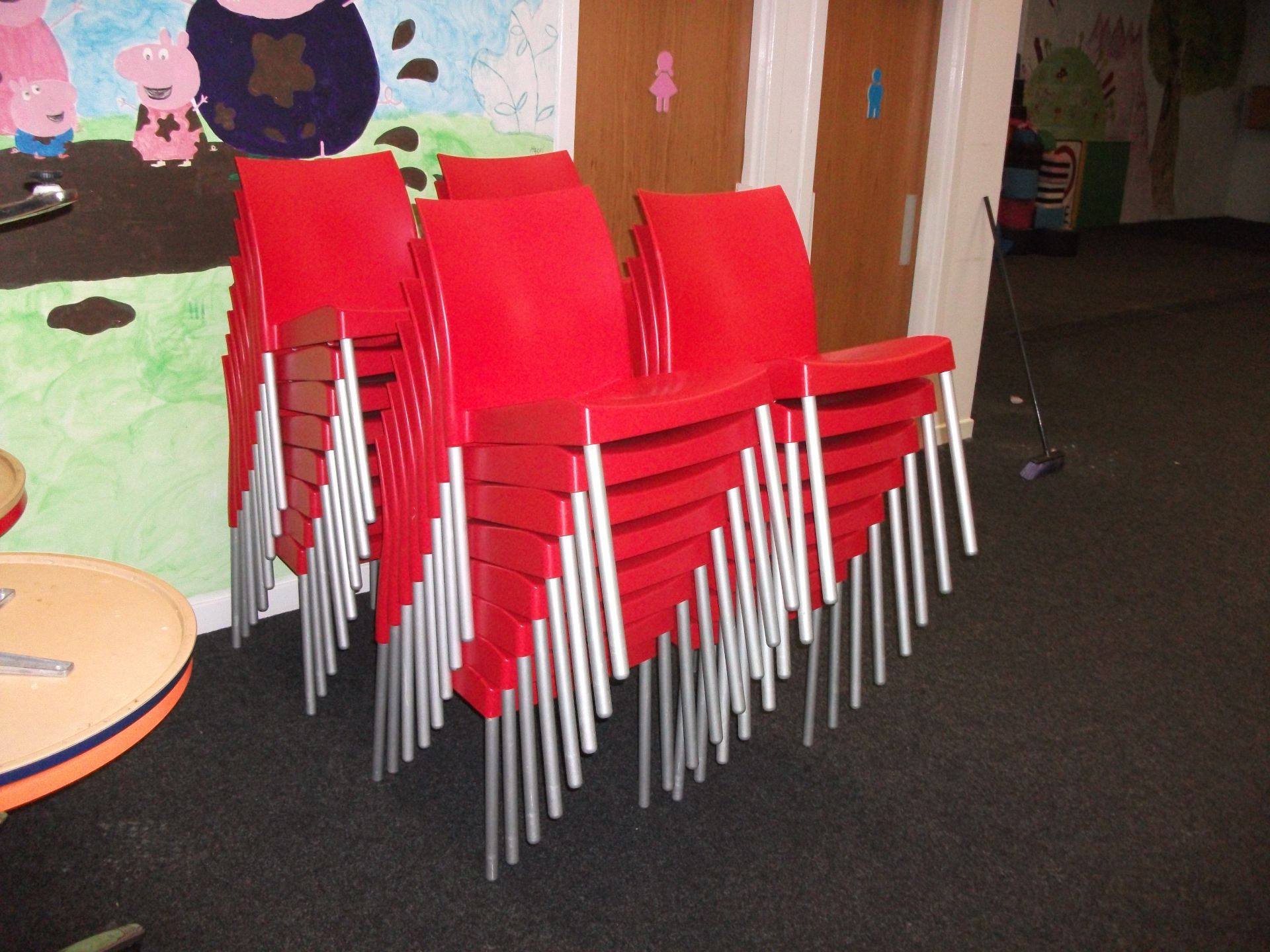 Approx. 24 x Plastic Chairs, Red