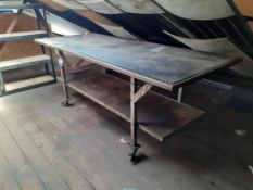 Mobile Metal Framed Work Bench