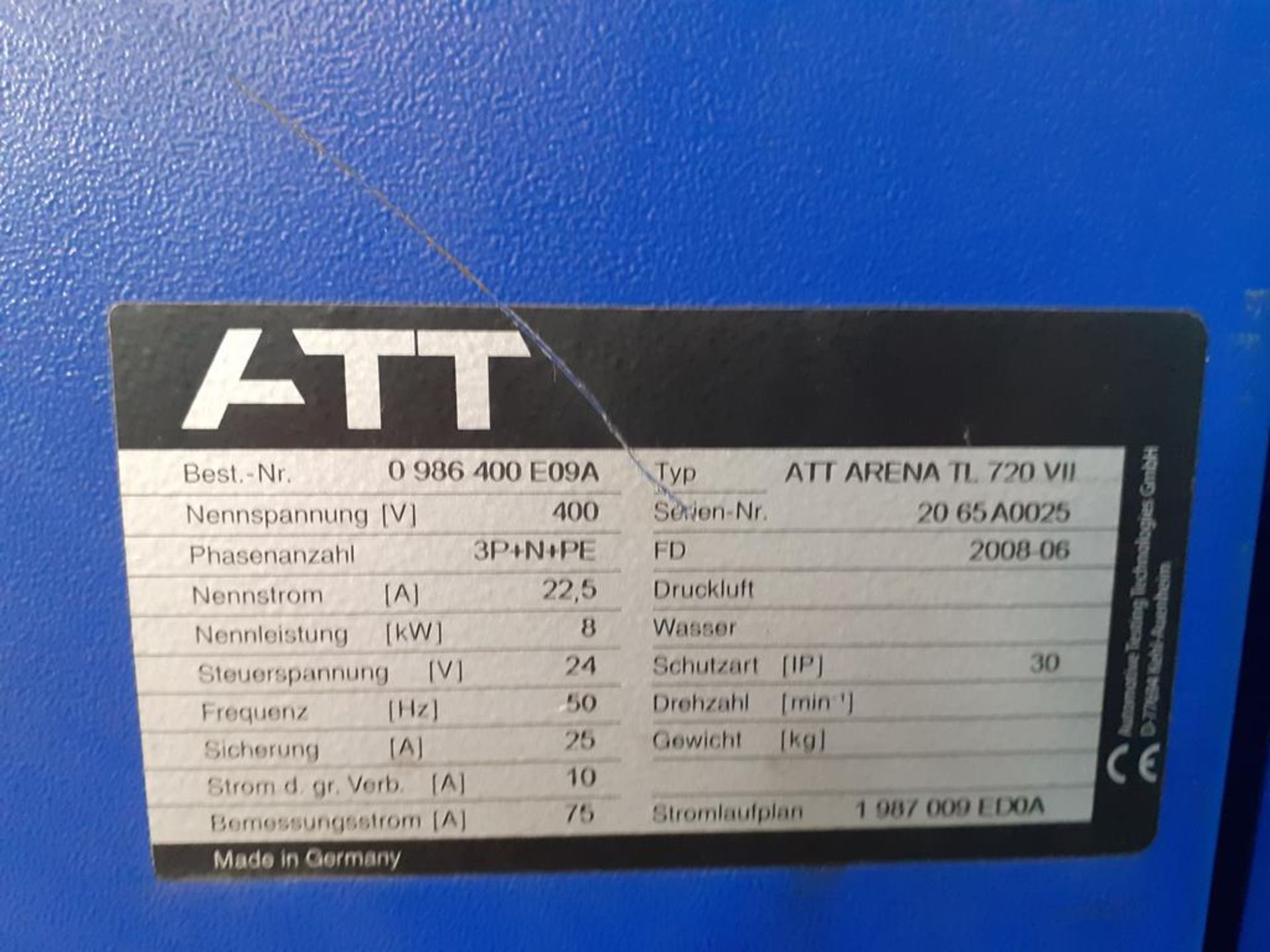 ATT Arena TL 720 Roll Brake Tester Control Box Complete - no rollers. - Image 4 of 4