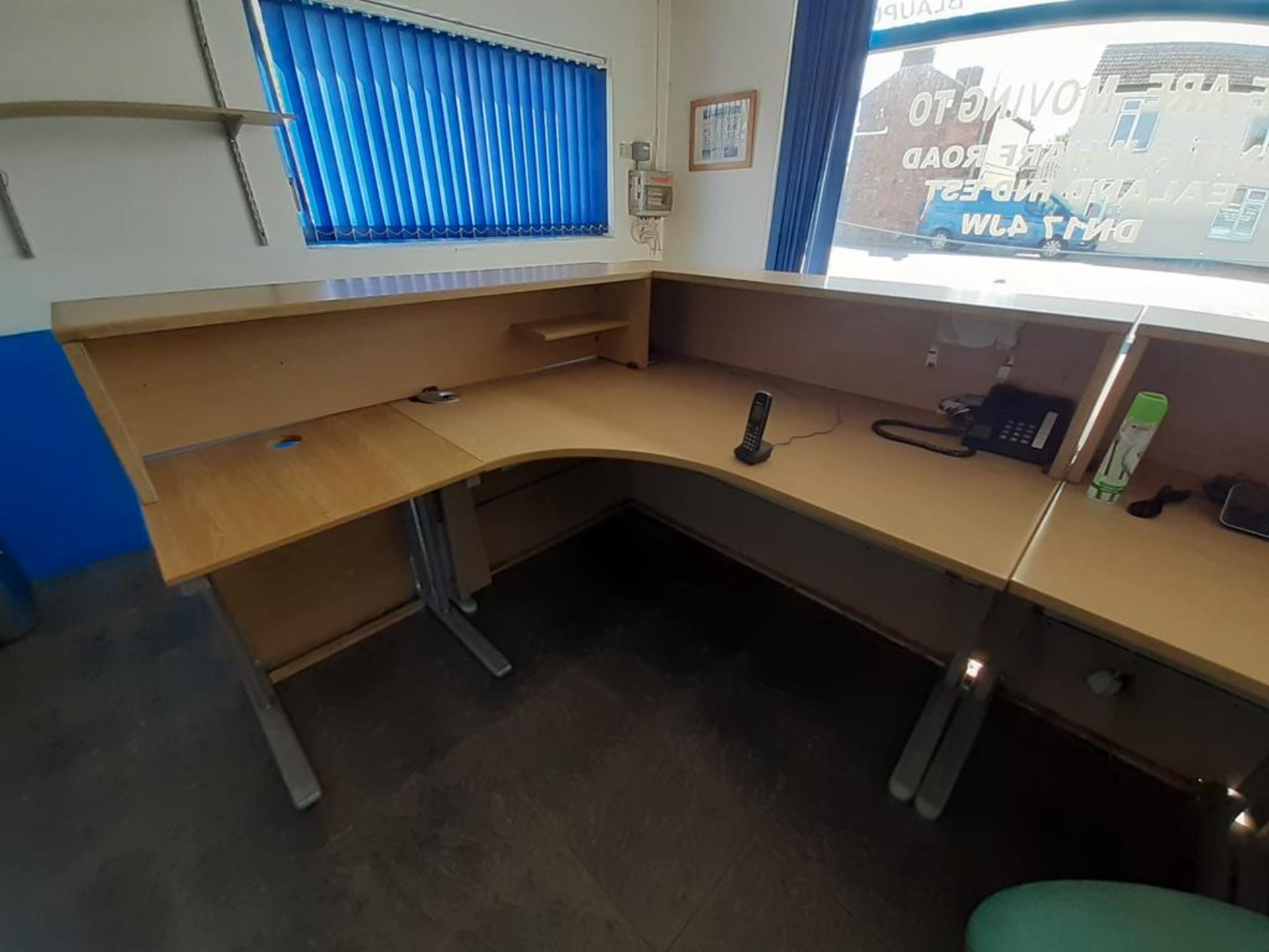2x L Shaped Reception Desks with 3 x Mobile Office Chairs and Qty of Shelving - Image 6 of 6