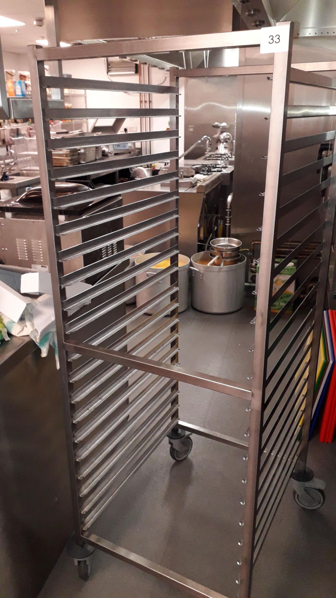 Stainless steel 20 shelf tray trolley