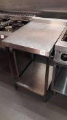 Two stainless steel Food Preparation Table Sections, 550mm