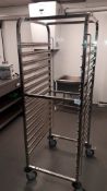Vogue stainless steel 16 shelf tray trolley