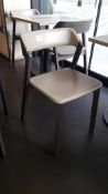 6 Ton Merano by Alex Gufler mushroom leather upholstered hardwood chairs