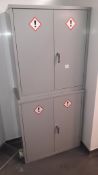 Two grey steel double door Cupboards, 1000mm