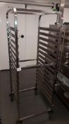 Vogue stainless steel 15 shelf Tray Trolley