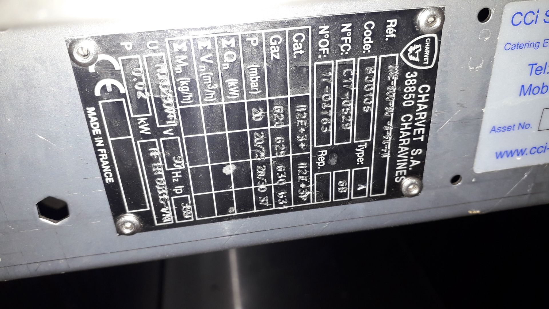 Charvet One B00105 stainless steel four burner Range on stand (80-B-G4FN), serial number 17-04763 - Image 3 of 4