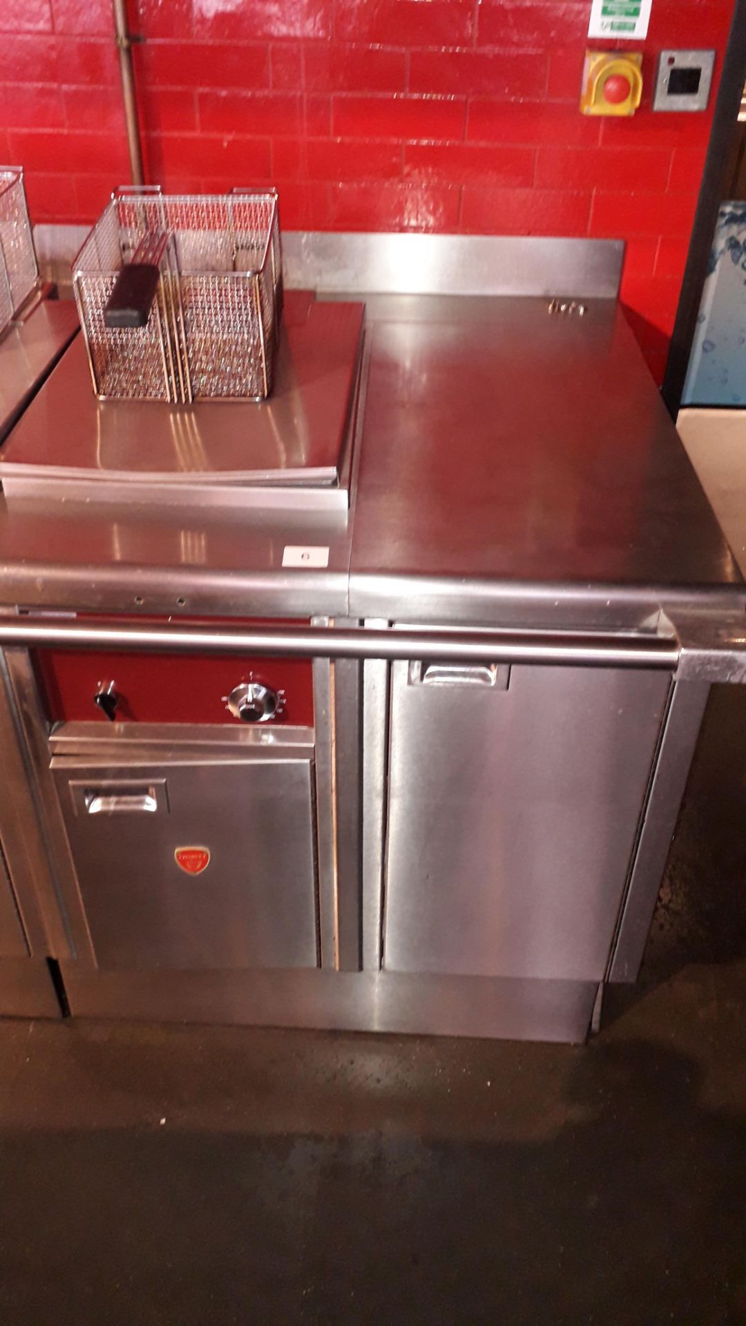 Charvet stainless steel 3 phase electric Deep Fat Fryer with work surface section, 425mm x 806mm. - Image 2 of 5