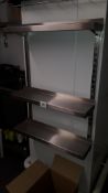 Three small stainless steel Wall Mount Adjustable Shelves, 600mm