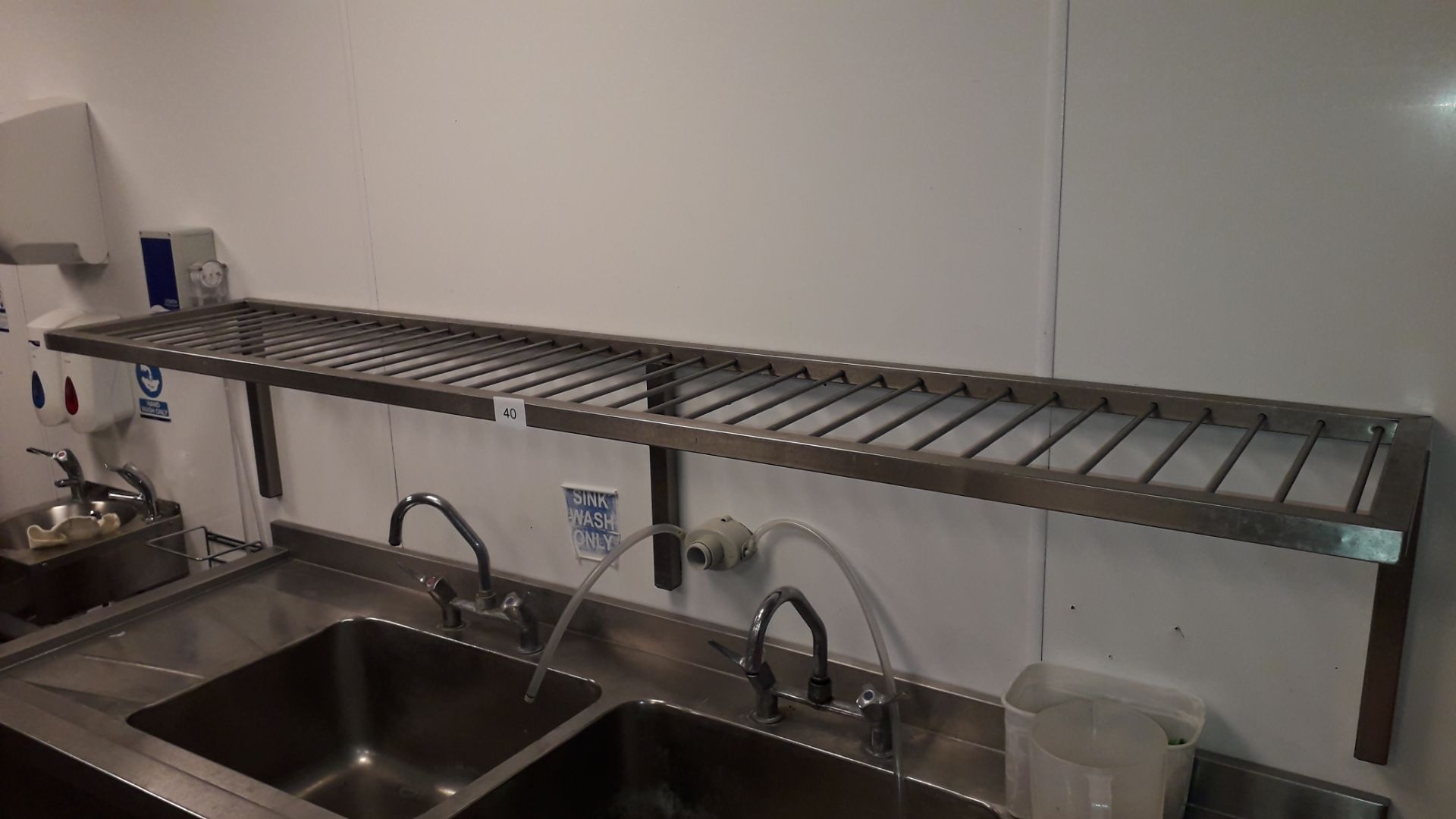 Stainless steel wall mount draining shelf, 2000mm