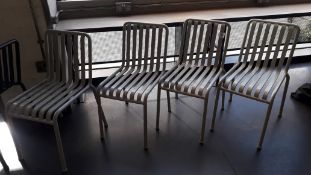 4 White Steel Terrace Chairs