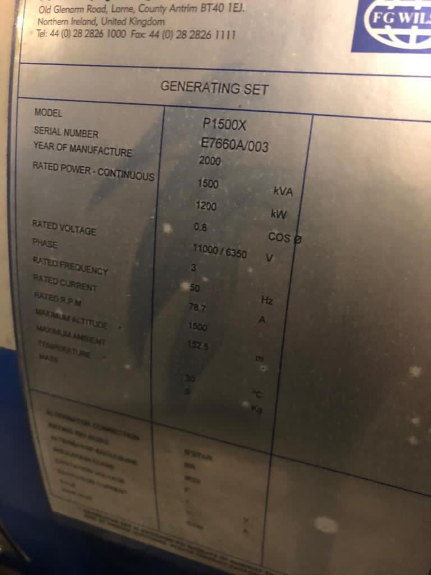 Perkins 4012 1500KVA Standby Generator - Image 5 of 10