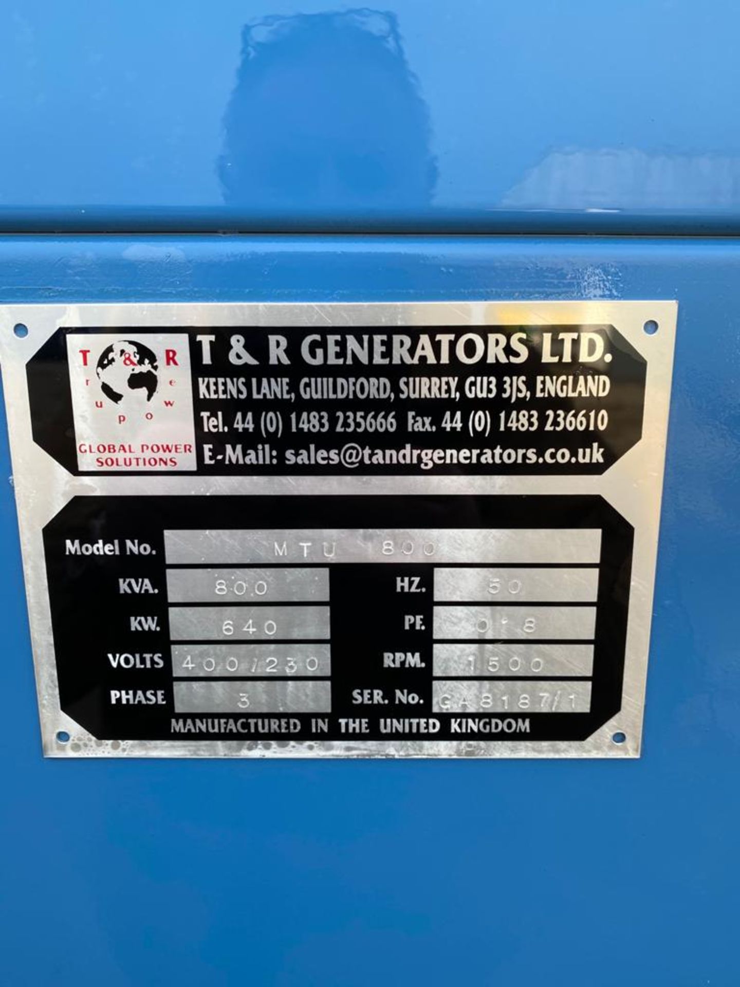 MTU 16V2000 800KVA Open Generator - Image 7 of 9