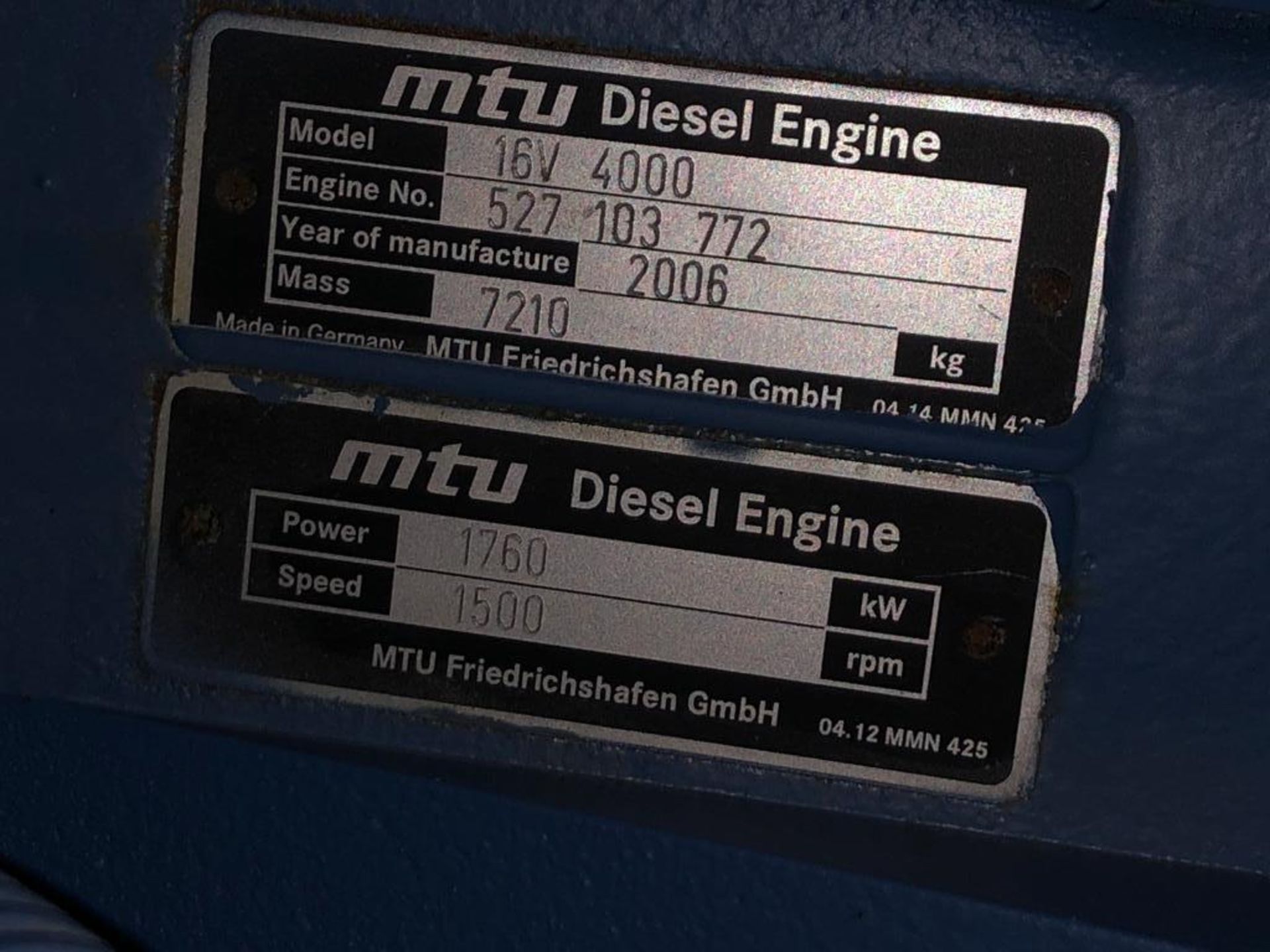 MTU 16V4000 KVA Diesel Generator- Low Hours - Image 17 of 20
