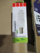 200 x Lumineux CFL Micro Spiral 7W B15 4200K OEM Trade Price £600