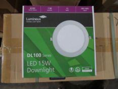 20 x Lumineux LED 15W Downlight 6000K 1180lm 200/240V White OEM Trade Price £300