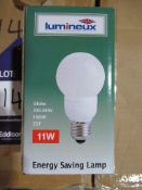 150 x Lumineux 11W Globe E27 3500K 220-240V OEM Trade Price £379