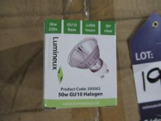 200 x Lumineux 50W GU10 Halogen OEM Trade Price £580