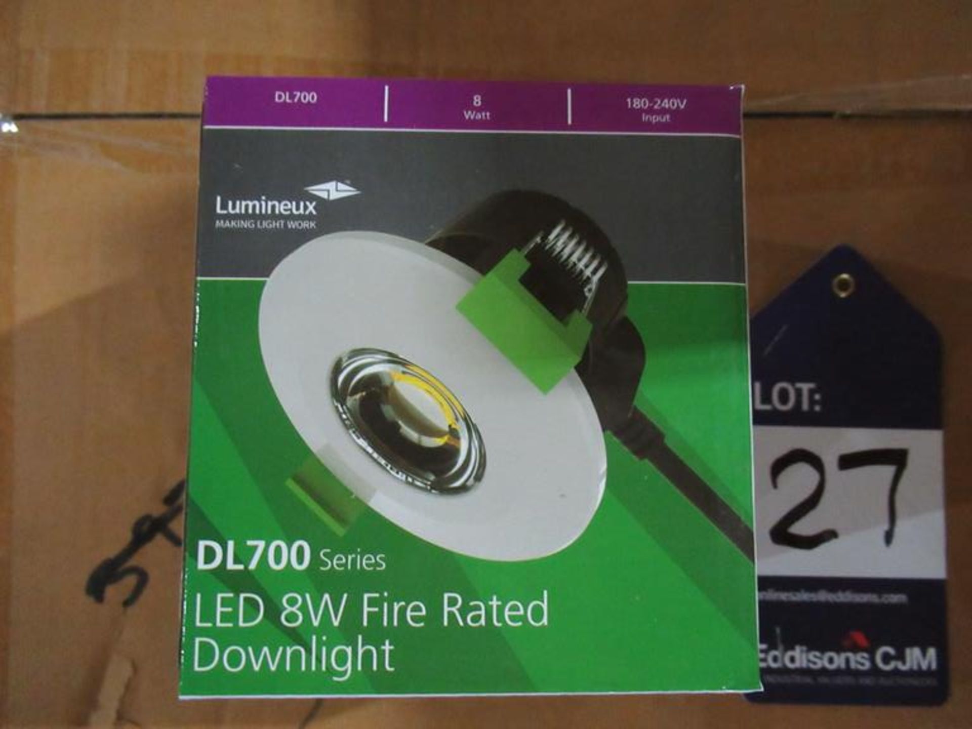 40 x LED 8w Fire Rated Downlights 180/240V 6000K OEM Trade Price £460