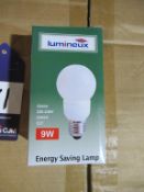 100 x Lumineux 9W Globe 220-240V E27 3500K OEM Trade Price £300